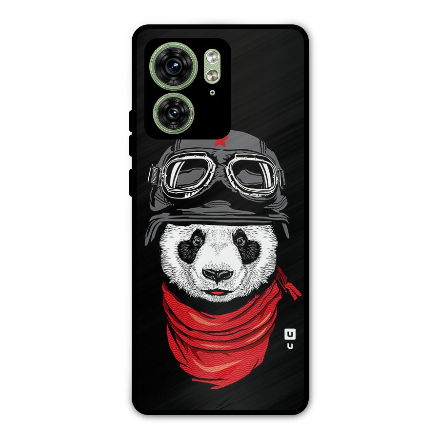 Cool Panda Soldier Art Metal Back Case for Motorola Edge 40 5G