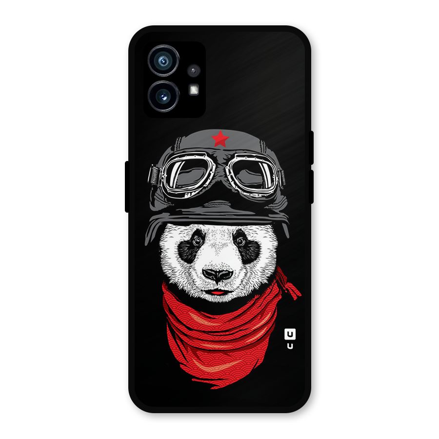 Cool Panda Soldier Art Metal Back Case for Nothing Phone 1