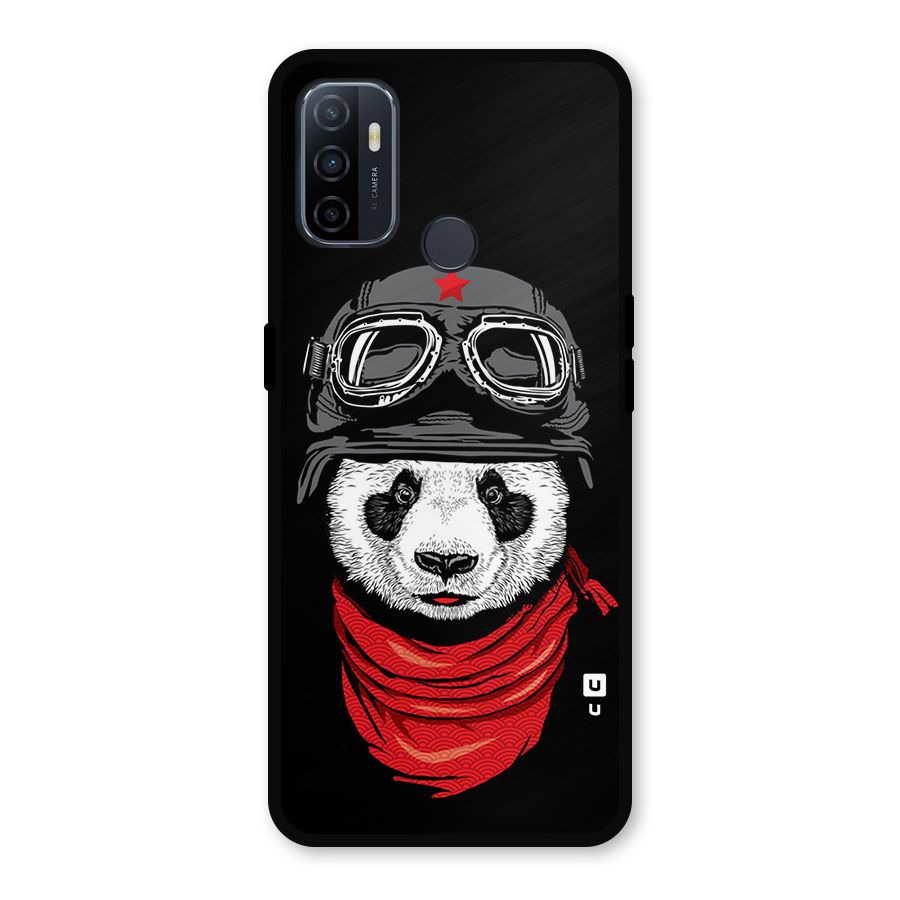 Cool Panda Soldier Art Metal Back Case for Oppo A53