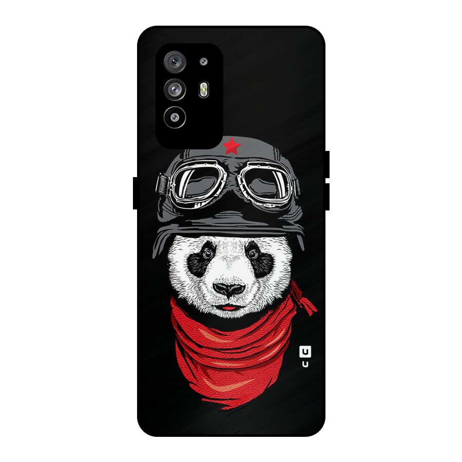 Cool Panda Soldier Art Metal Back Case for Oppo F19 Pro Plus 5G