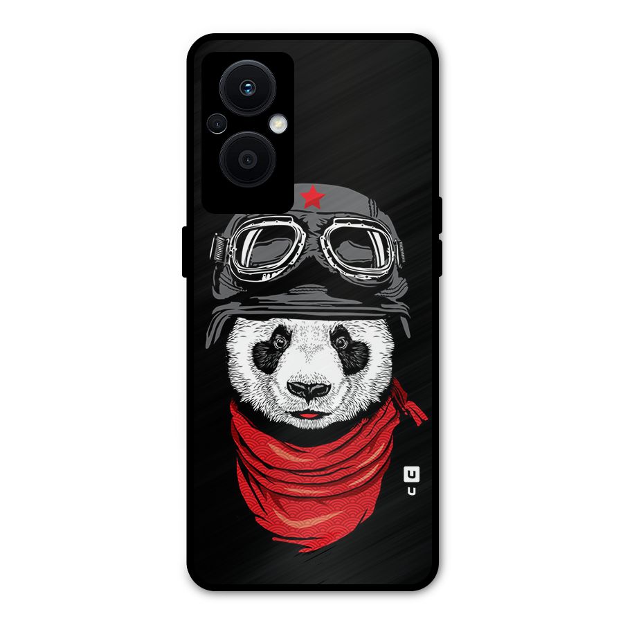 Cool Panda Soldier Art Metal Back Case for Oppo F21 Pro 5G