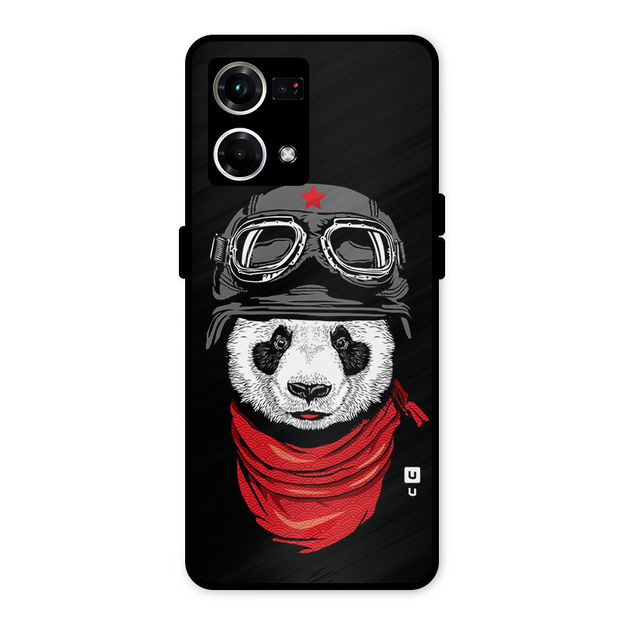 Cool Panda Soldier Art Metal Back Case for Oppo F21s Pro 4G