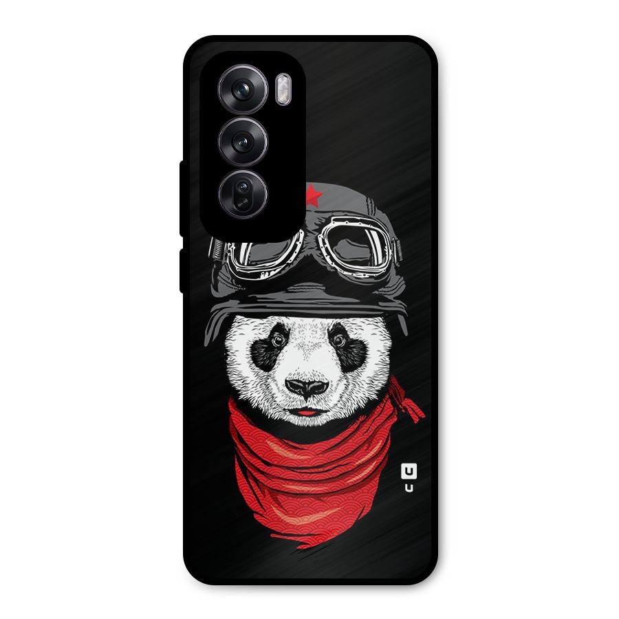 Cool Panda Soldier Art Metal Back Case for Oppo Reno12 Pro