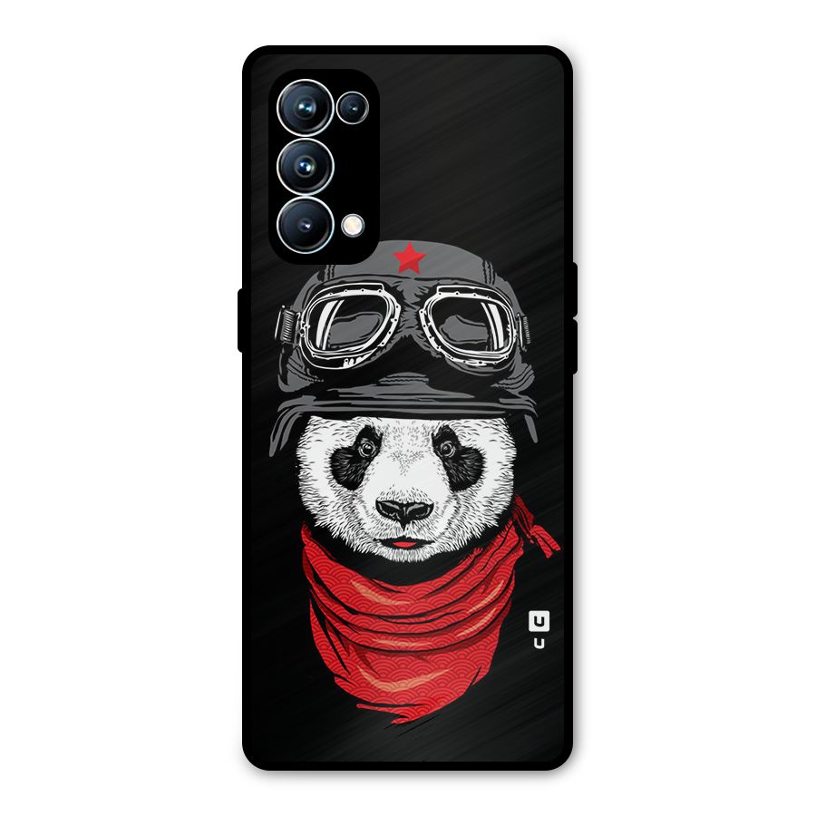 Cool Panda Soldier Art Metal Back Case for Oppo Reno5 Pro 5G