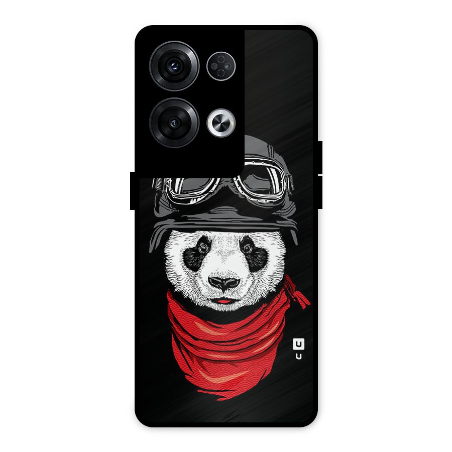Cool Panda Soldier Art Metal Back Case for Oppo Reno8 Pro 5G