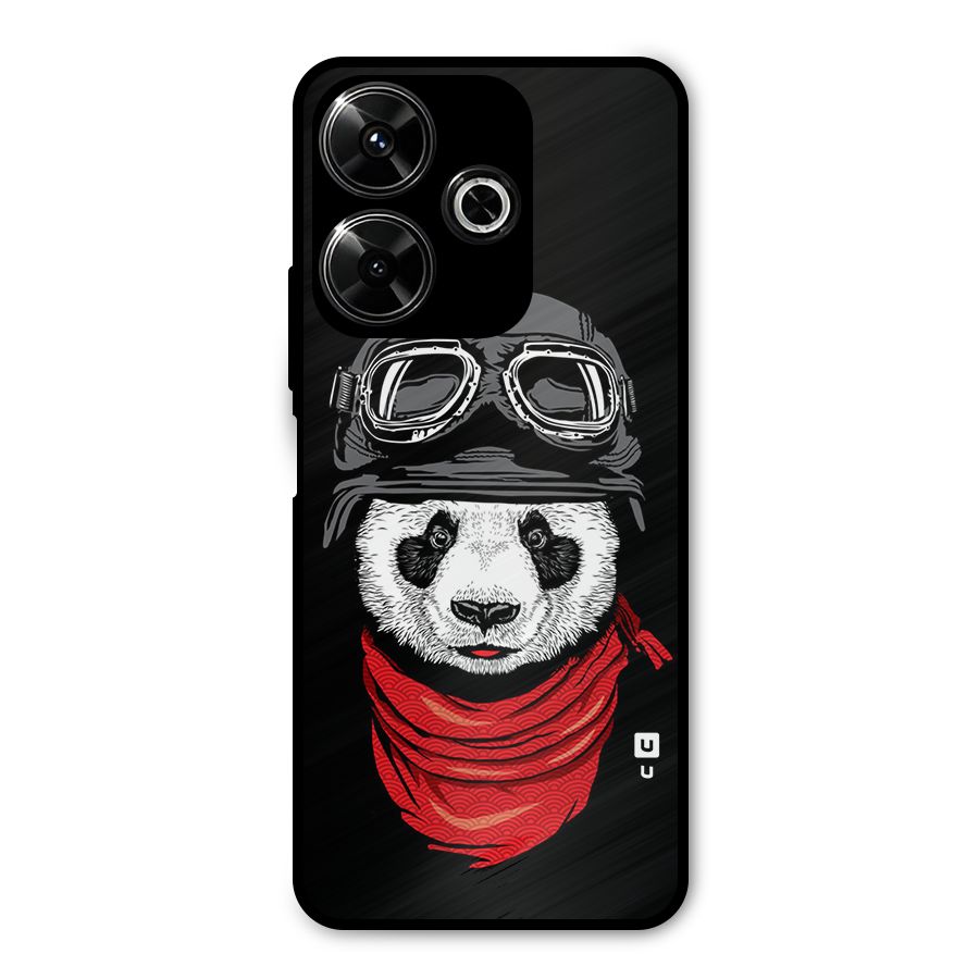 Cool Panda Soldier Art Metal Back Case for Poco M6 Plus