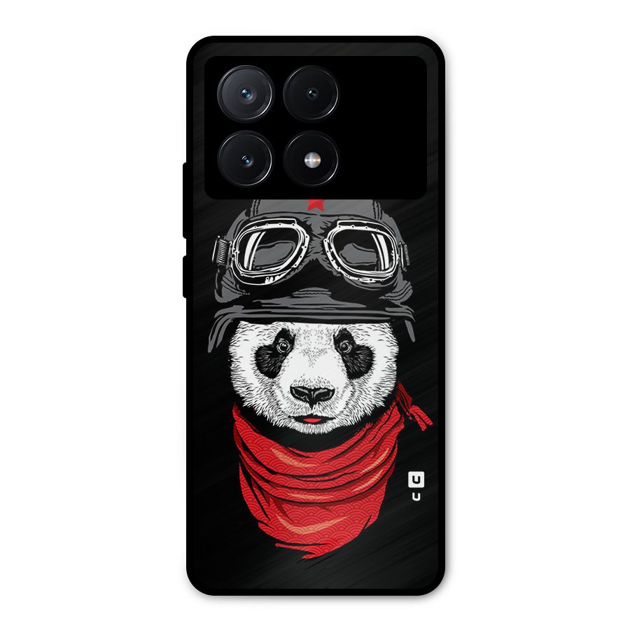 Cool Panda Soldier Art Metal Back Case for Poco X6 Pro
