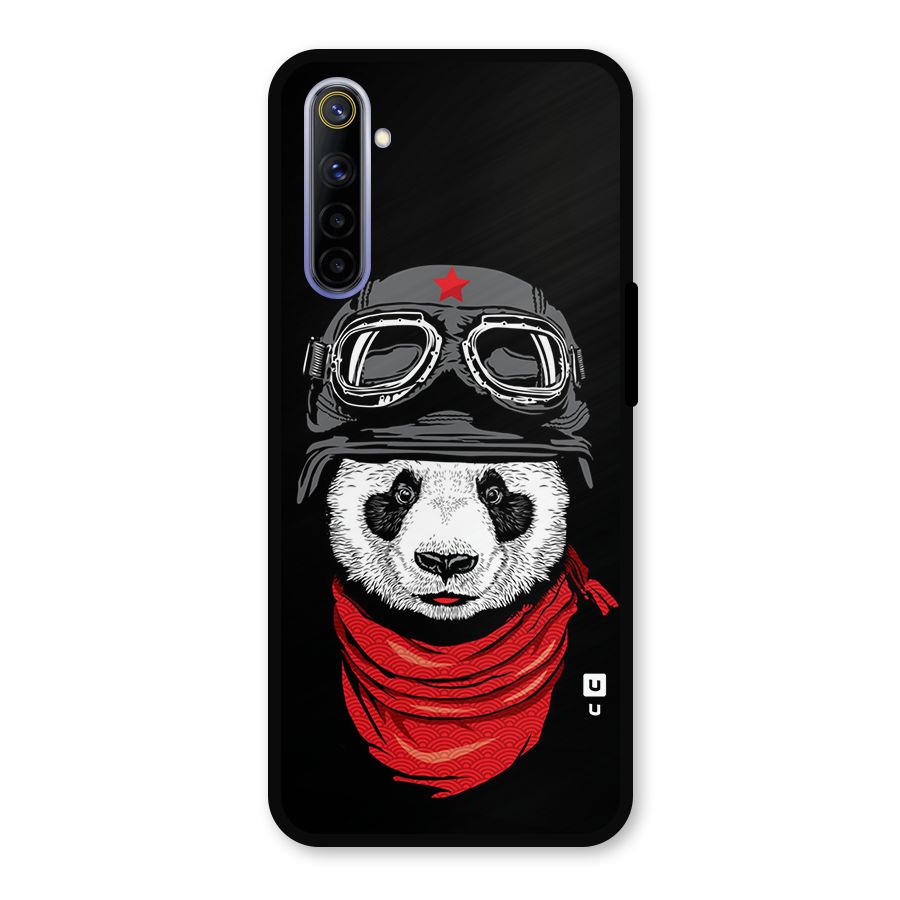 Cool Panda Soldier Art Metal Back Case for Realme 6i