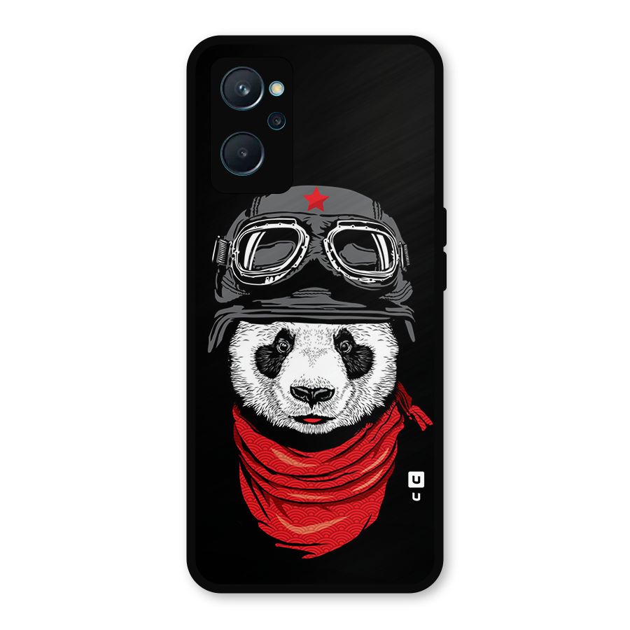 Cool Panda Soldier Art Metal Back Case for Realme 9i