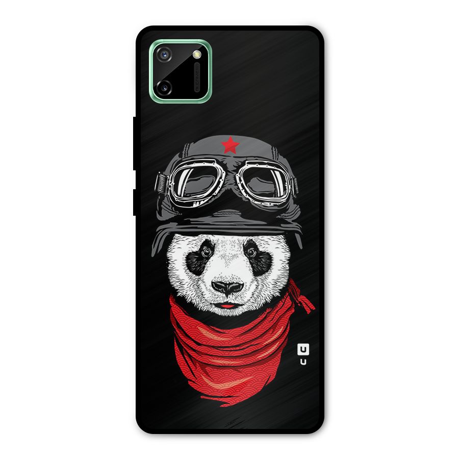 Cool Panda Soldier Art Metal Back Case for Realme C11