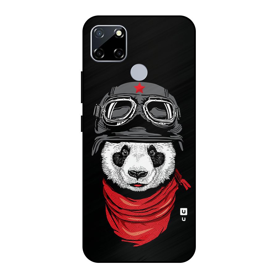 Cool Panda Soldier Art Metal Back Case for Realme Narzo 30A