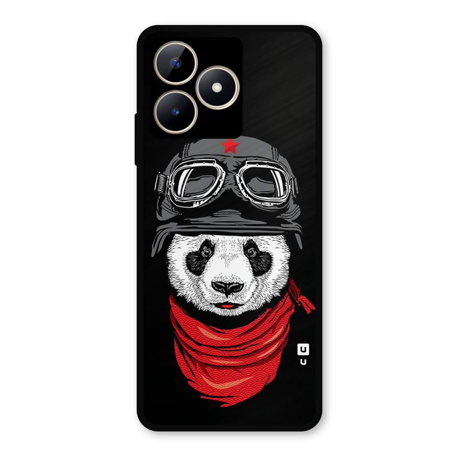 Cool Panda Soldier Art Metal Back Case for Realme Narzo N53