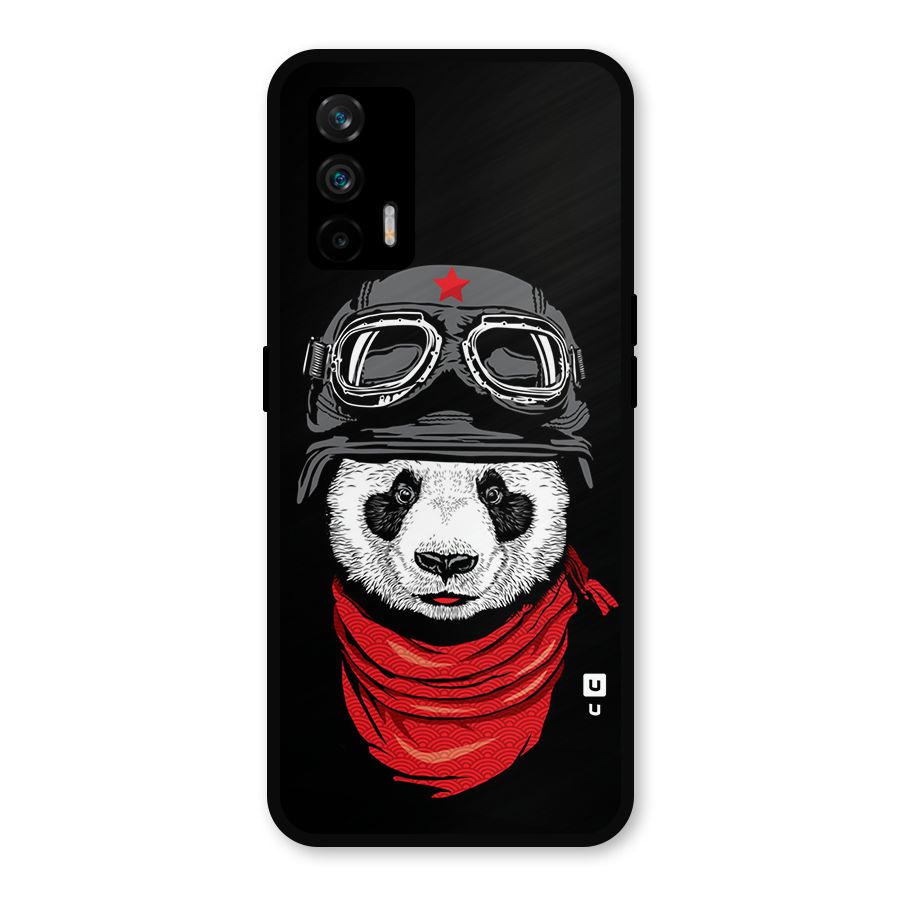 Cool Panda Soldier Art Metal Back Case for Realme X7 Max