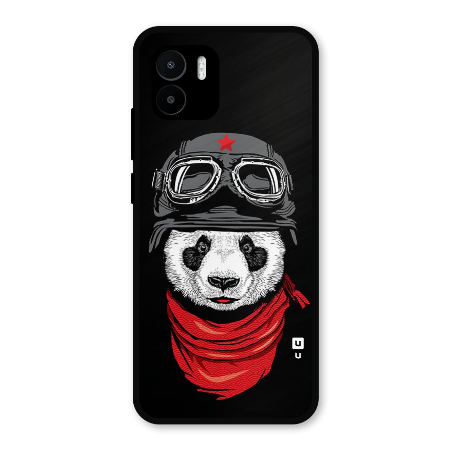 Cool Panda Soldier Art Metal Back Case for Redmi A1
