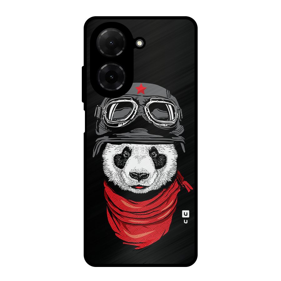 Cool Panda Soldier Art Metal Back Case for Redmi A5 4G