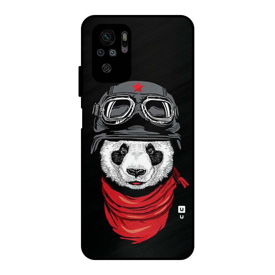 Cool Panda Soldier Art Metal Back Case for Redmi Note 10S