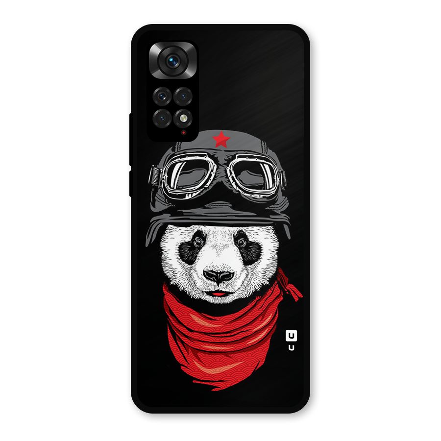 Cool Panda Soldier Art Metal Back Case for Redmi Note 11s