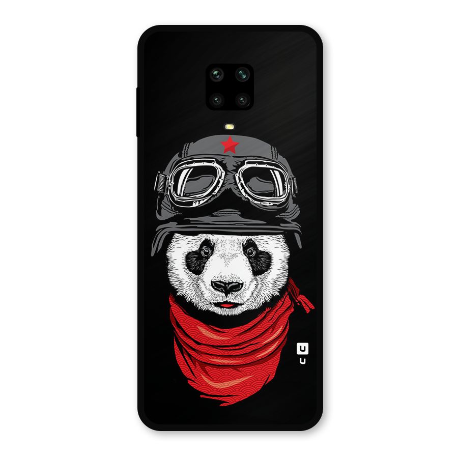Cool Panda Soldier Art Metal Back Case for Redmi Note 9 Pro