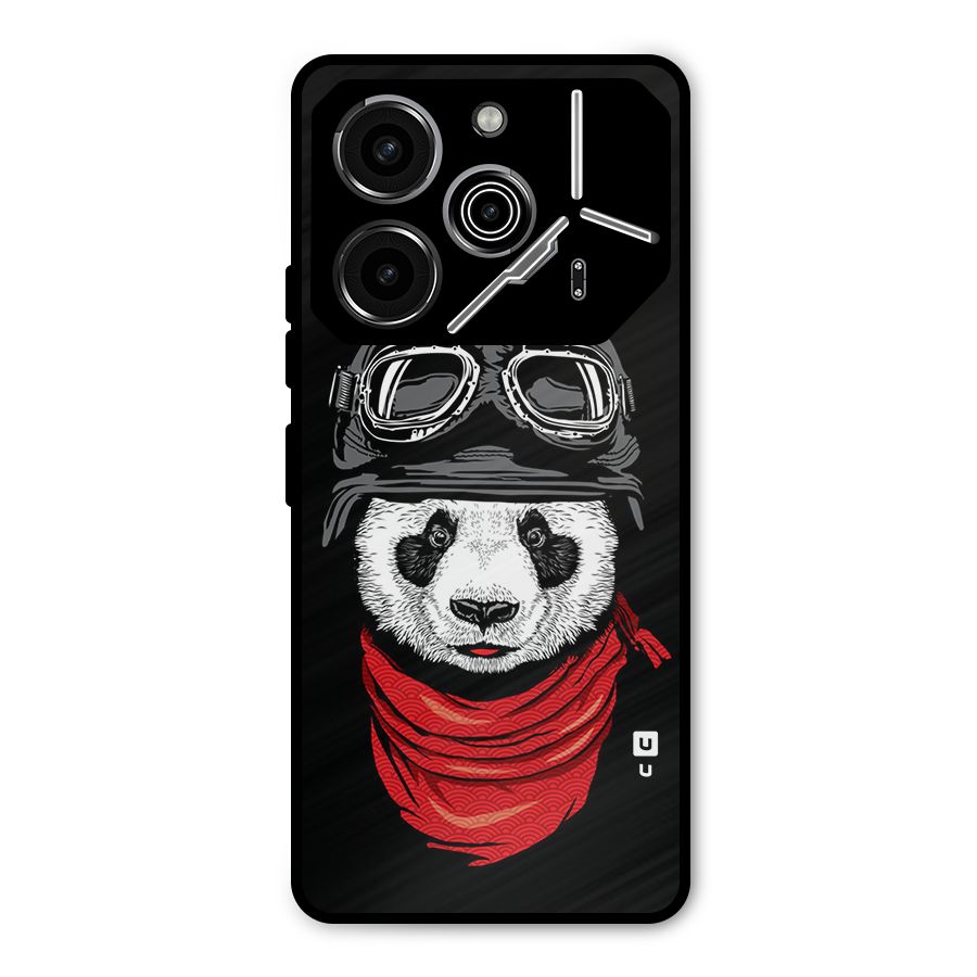 Cool Panda Soldier Art Metal Back Case for Tecno Pova 6 Pro