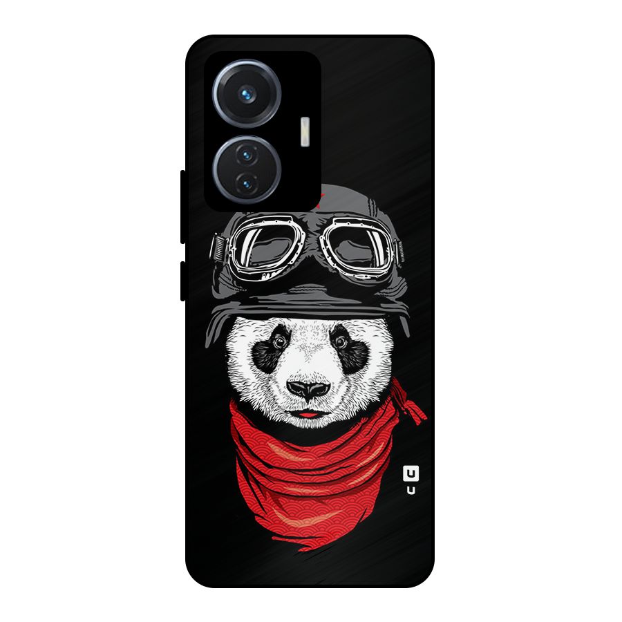 Cool Panda Soldier Art Metal Back Case for Vivo T1 44W