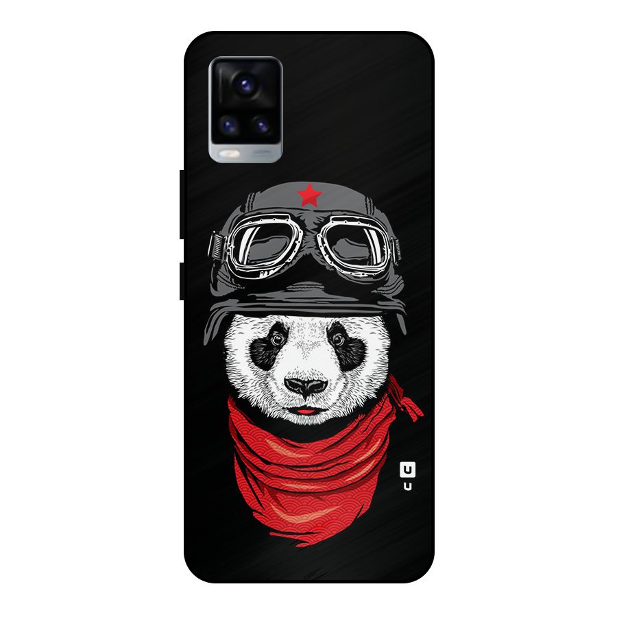 Cool Panda Soldier Art Metal Back Case for Vivo V20 2021