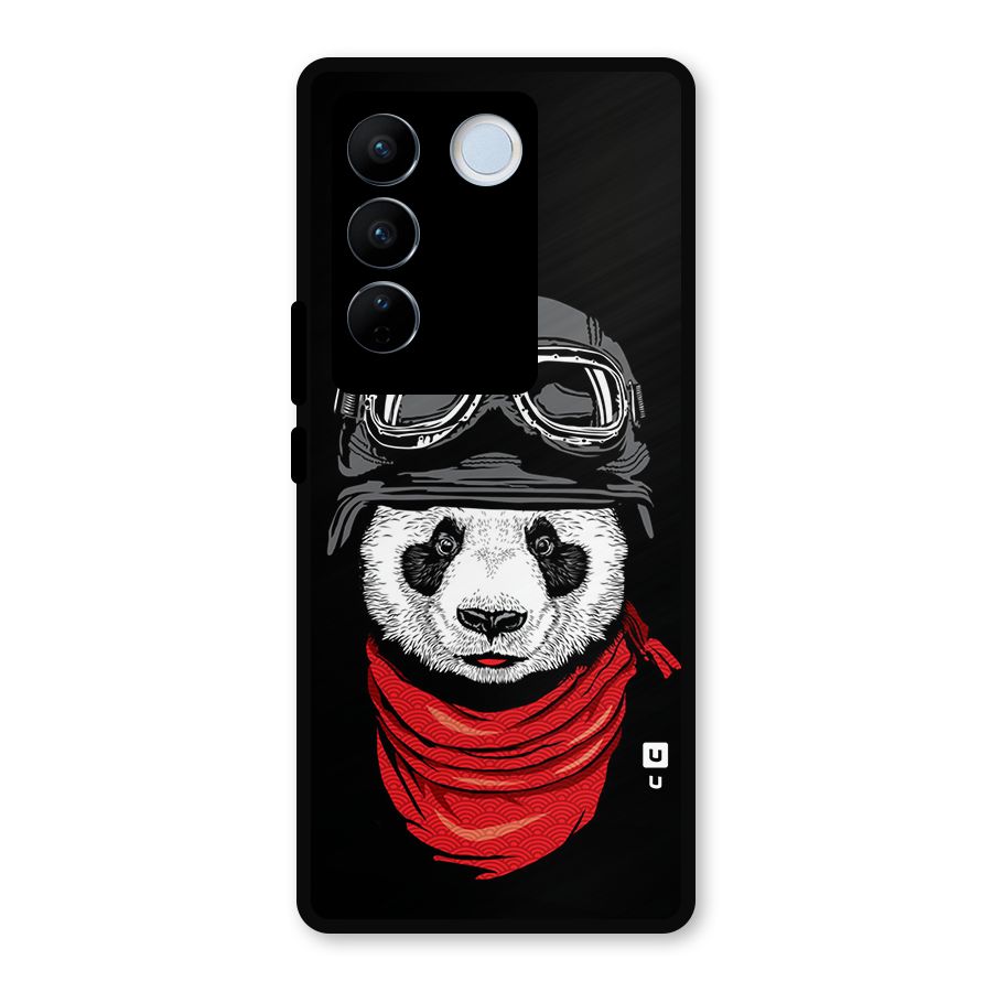 Cool Panda Soldier Art Metal Back Case for Vivo V27 Pro