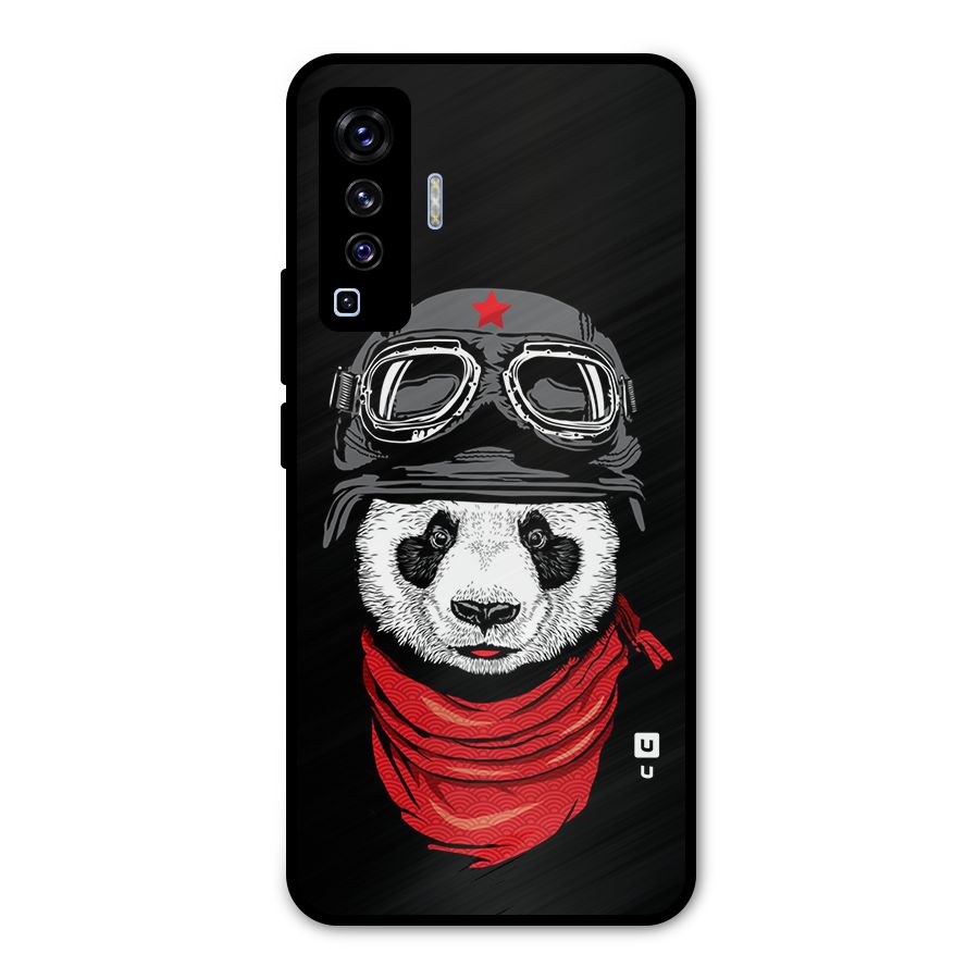 Cool Panda Soldier Art Metal Back Case for Vivo X50
