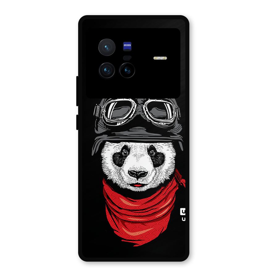 Cool Panda Soldier Art Metal Back Case for Vivo X80