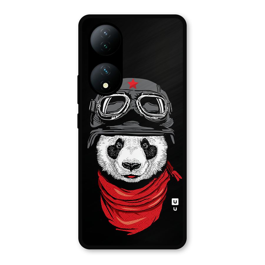 Cool Panda Soldier Art Metal Back Case for Vivo Y100