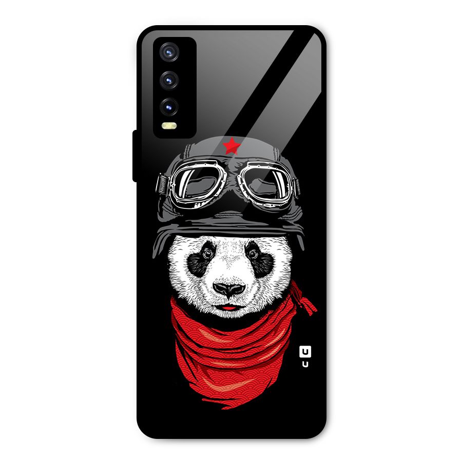 Cool Panda Soldier Art Metal Back Case for Vivo Y20 2021