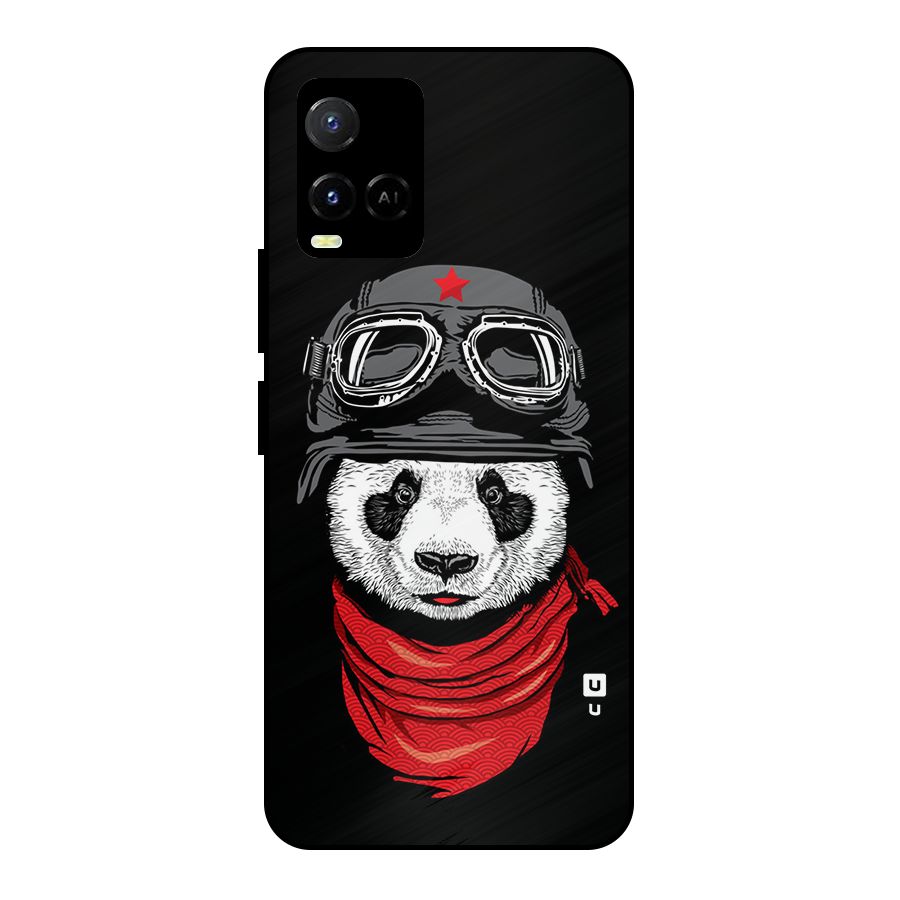 Cool Panda Soldier Art Metal Back Case for Vivo Y21T