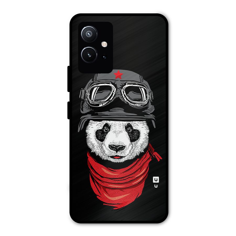 Cool Panda Soldier Art Metal Back Case for Vivo Y75 5G