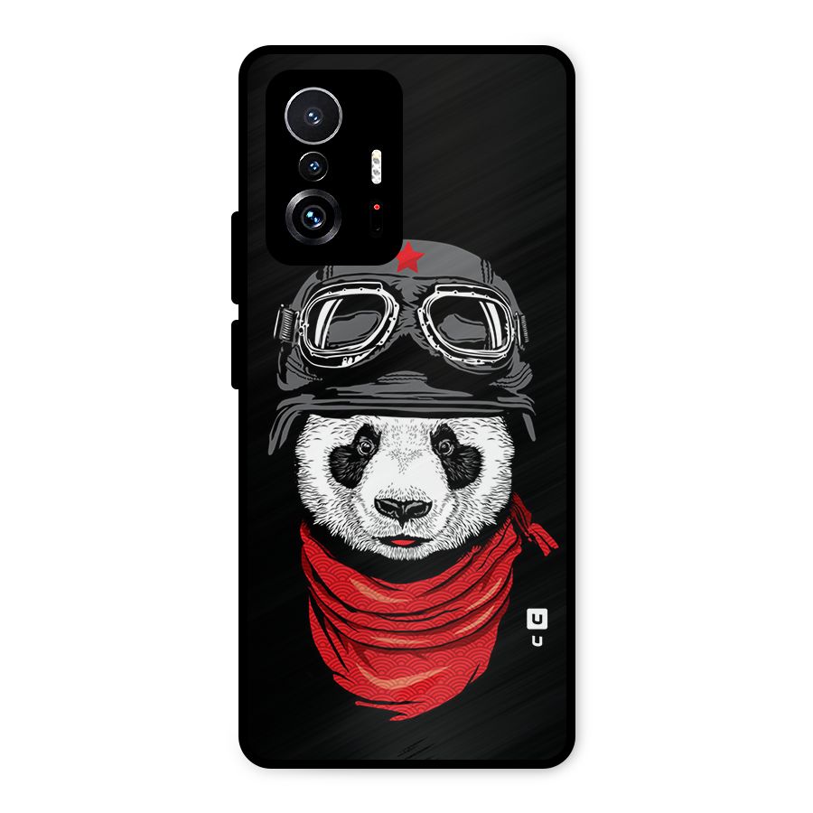 Cool Panda Soldier Art Metal Back Case for Xiaomi 11T Pro