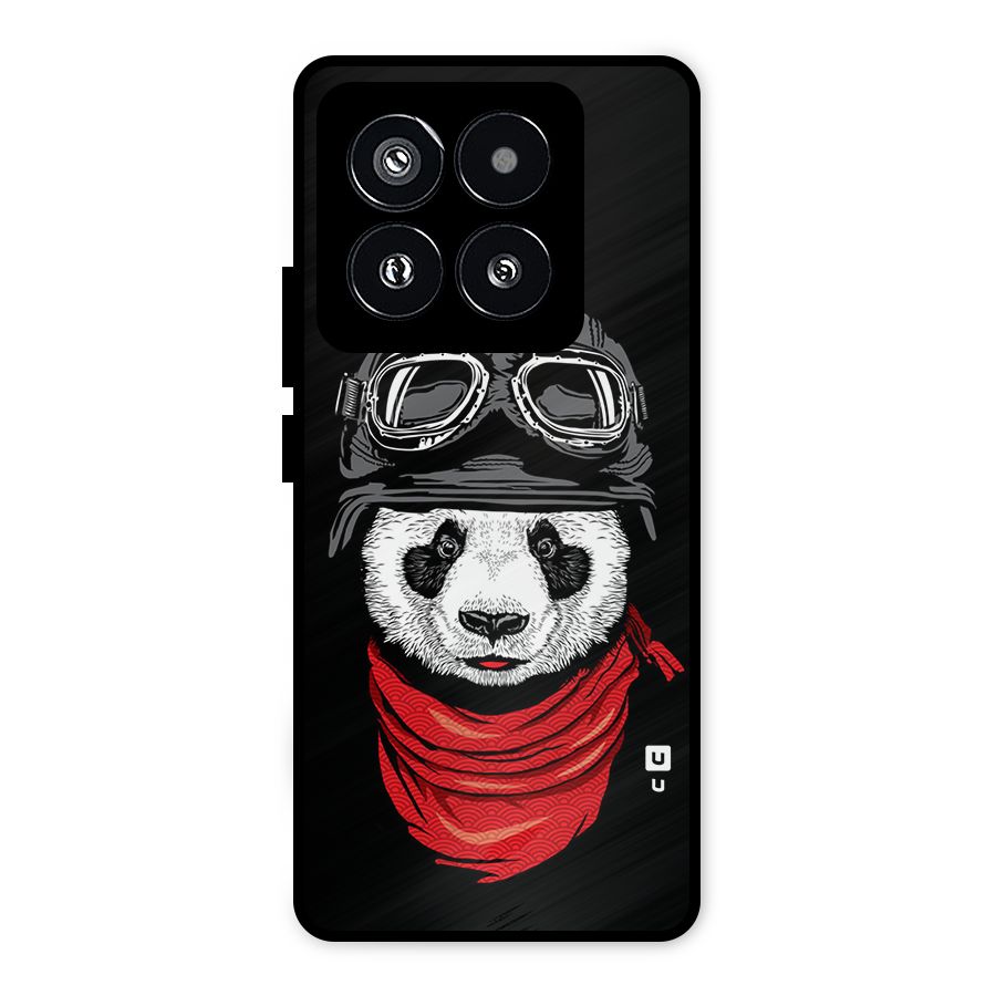 Cool Panda Soldier Art Metal Back Case for Xiaomi 14 Pro