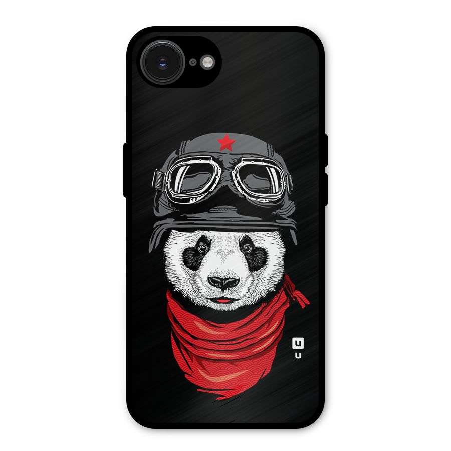 Cool Panda Soldier Art Metal Back Case for iPhone 16e