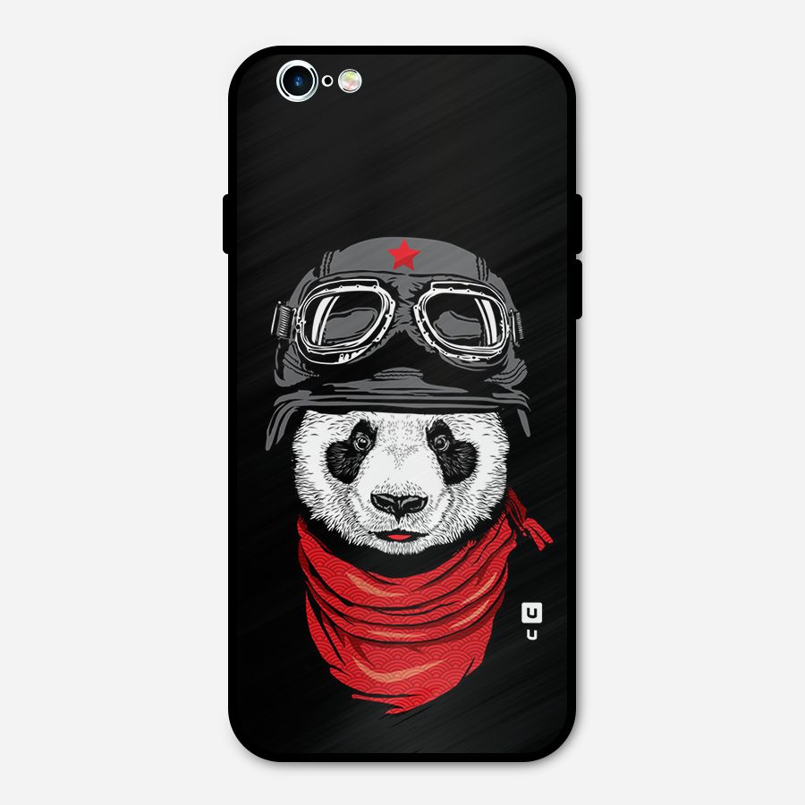 Cool Panda Soldier Art Metal Back Case for iPhone 6 6s