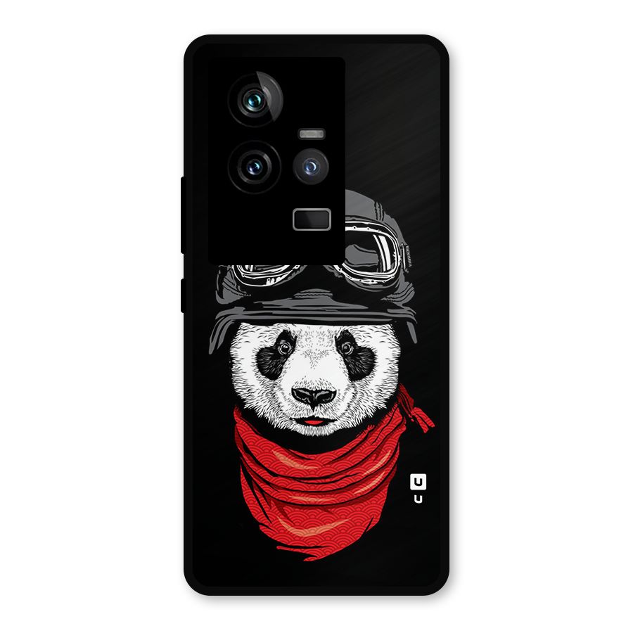 Cool Panda Soldier Art Metal Back Case for iQOO 11 5G