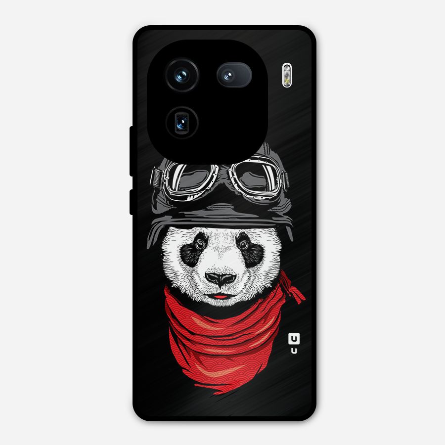 Cool Panda Soldier Art Metal Back Case for iQOO 12