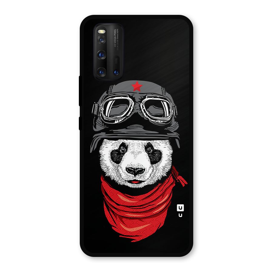 Cool Panda Soldier Art Metal Back Case for iQOO 3