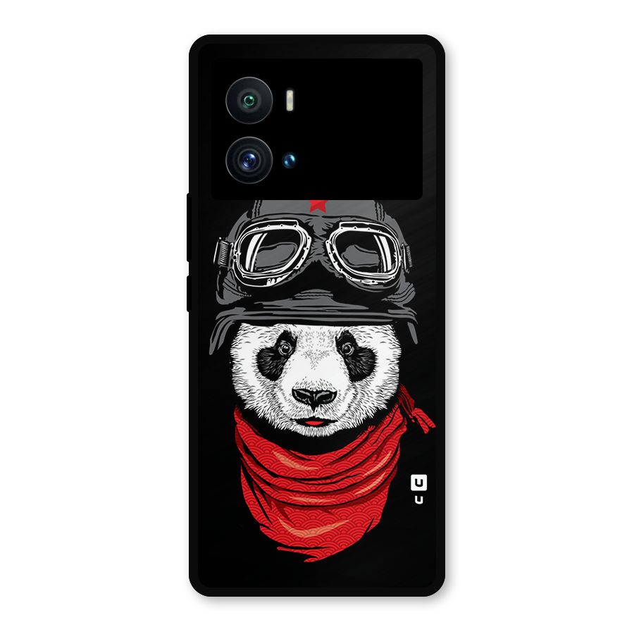 Cool Panda Soldier Art Metal Back Case for iQOO 9 Pro
