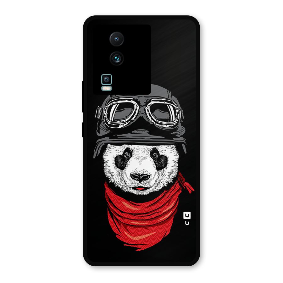 Cool Panda Soldier Art Metal Back Case for iQOO Neo 7