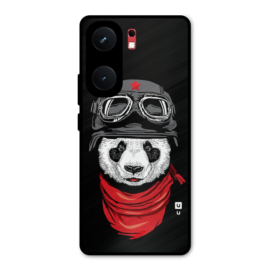 Cool Panda Soldier Art Metal Back Case for iQOO Neo 9 Pro