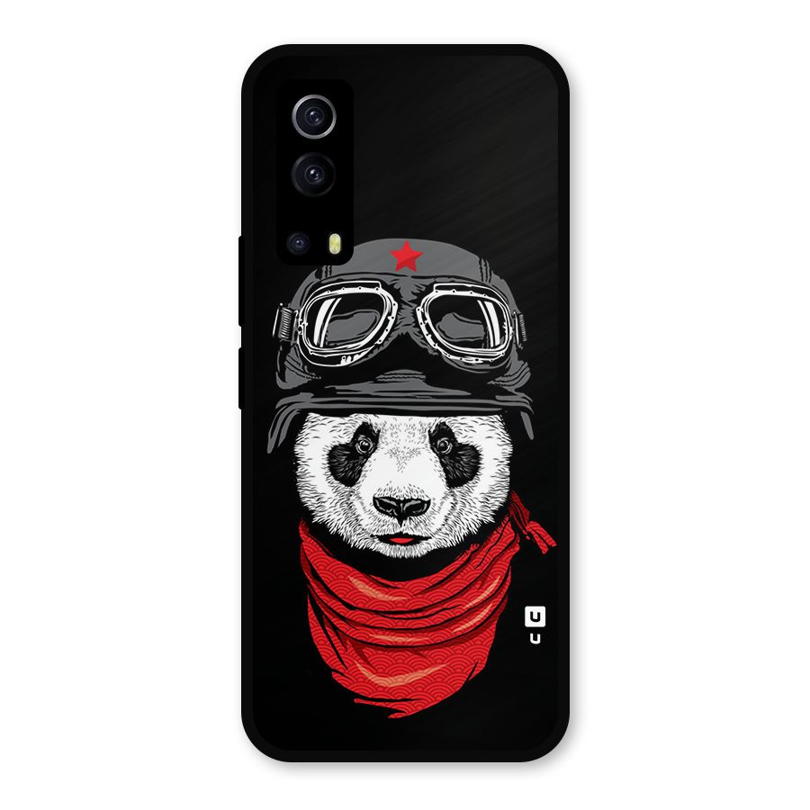 Cool Panda Soldier Art Metal Back Case for iQOO Z3