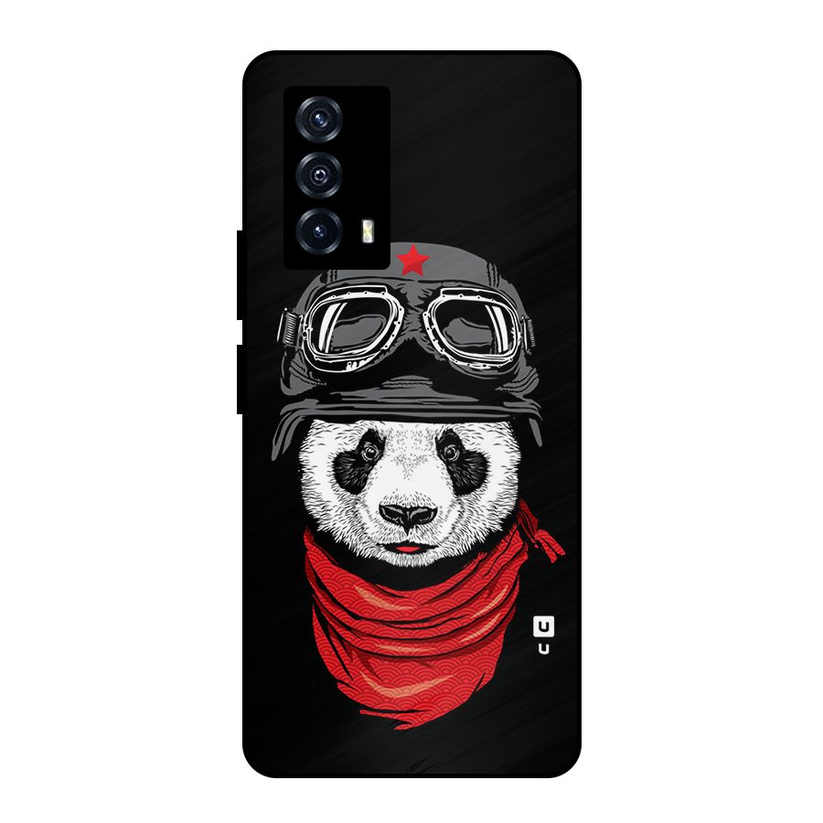 Cool Panda Soldier Art Metal Back Case for iQOO Z5