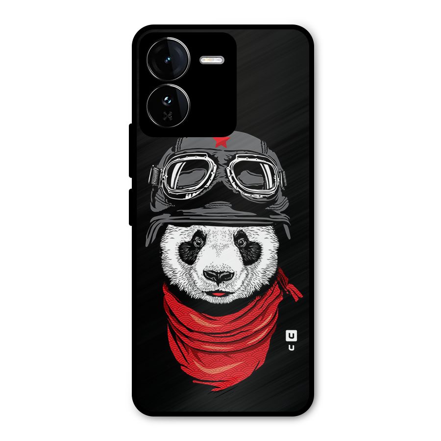Cool Panda Soldier Art Metal Back Case for iQOO Z9