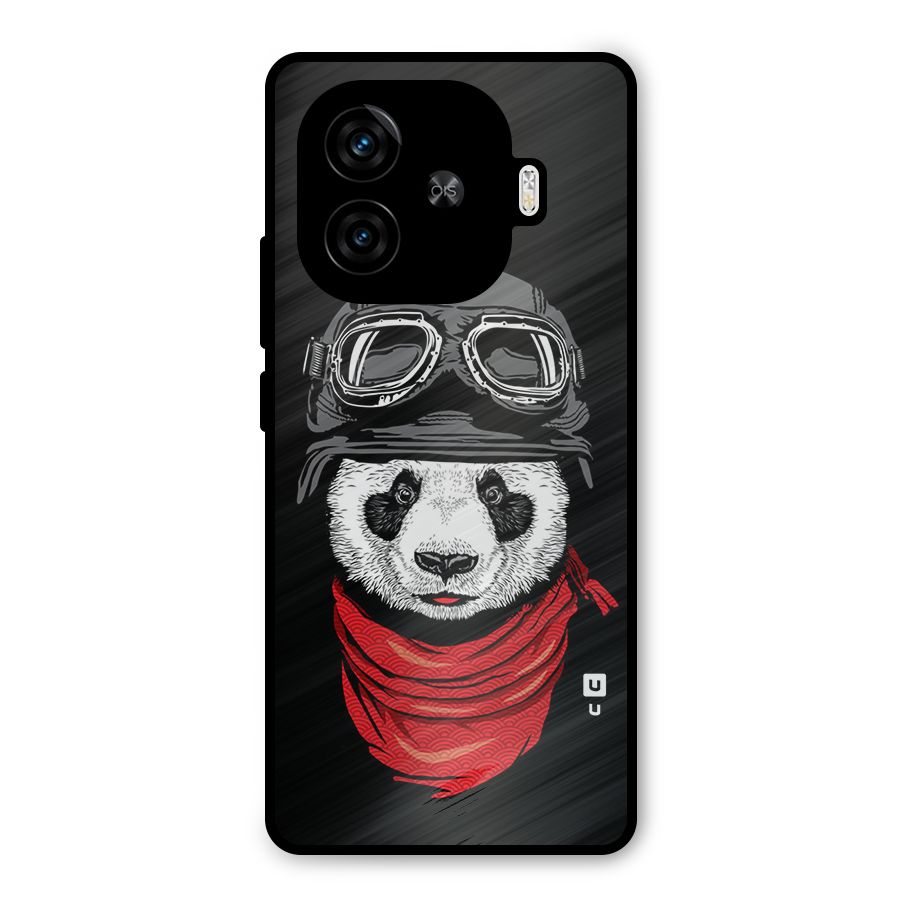 Cool Panda Soldier Art Metal Back Case for iQOO Z9 Turbo