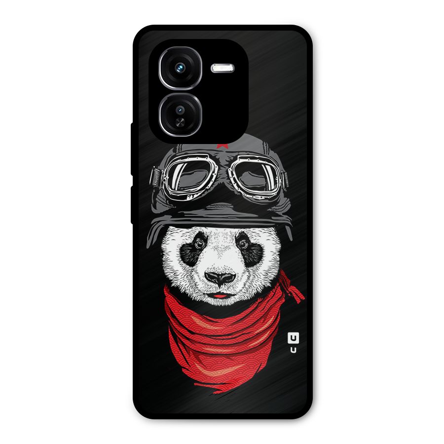 Cool Panda Soldier Art Metal Back Case for iQOO Z9x