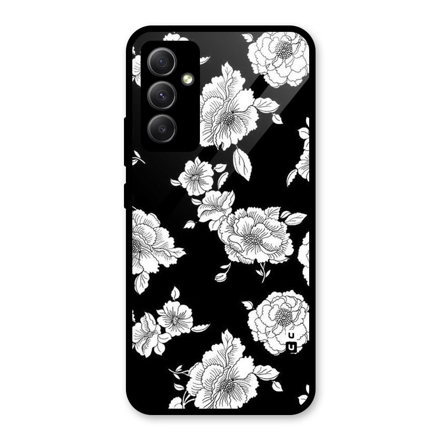 Cool Pattern Flowers Glass Back Case for Galaxy A34