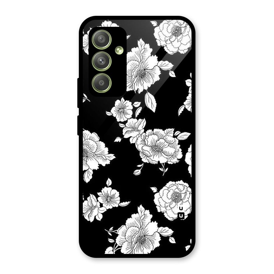 Cool Pattern Flowers Glass Back Case for Galaxy A54