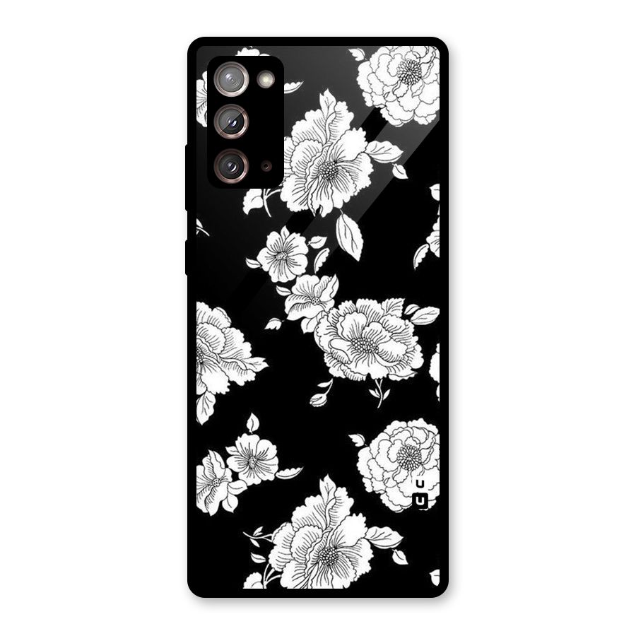 Cool Pattern Flowers Glass Back Case for Galaxy Note 20